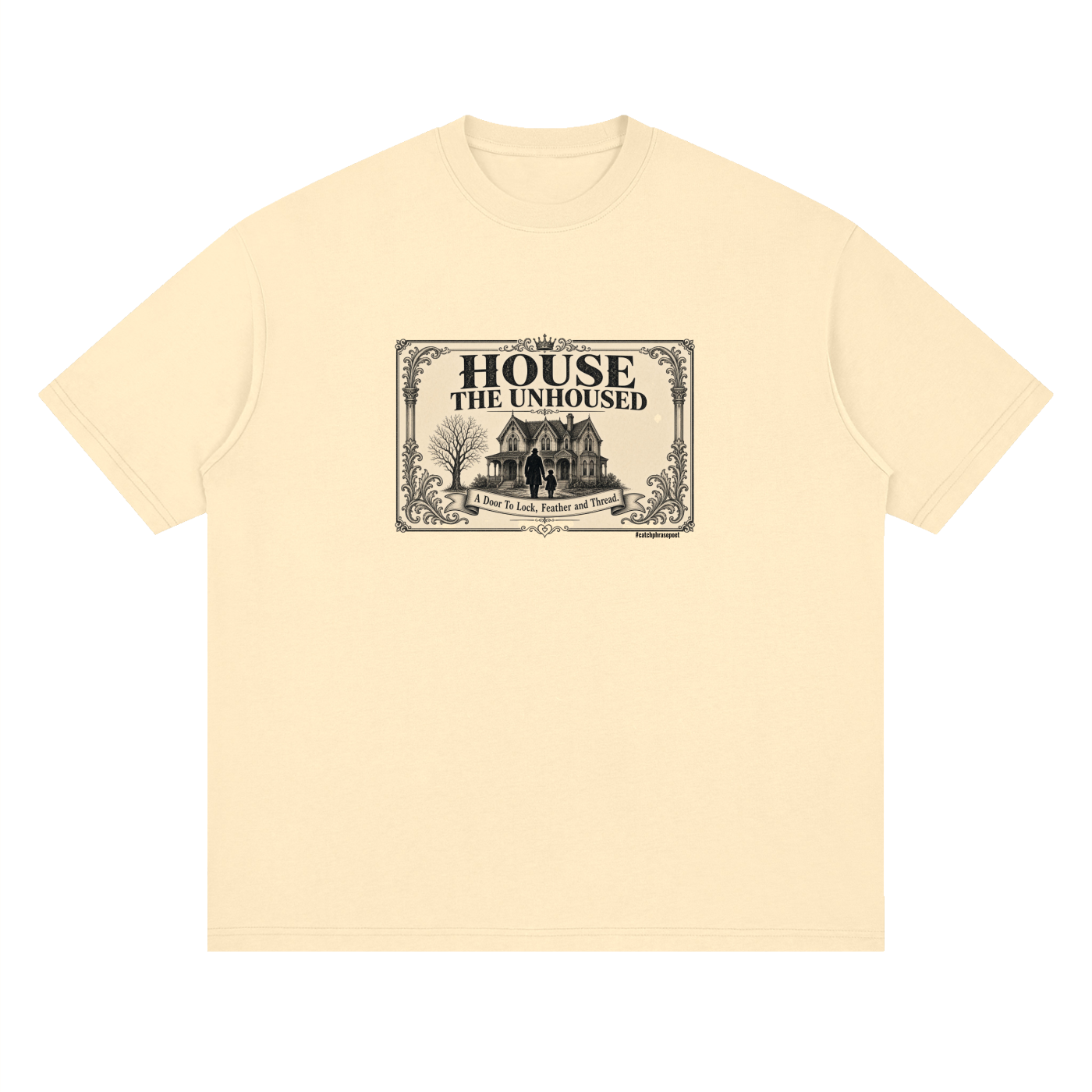 2 house the unhoused Streetwear Loose Drop Shoulder T-Shirt