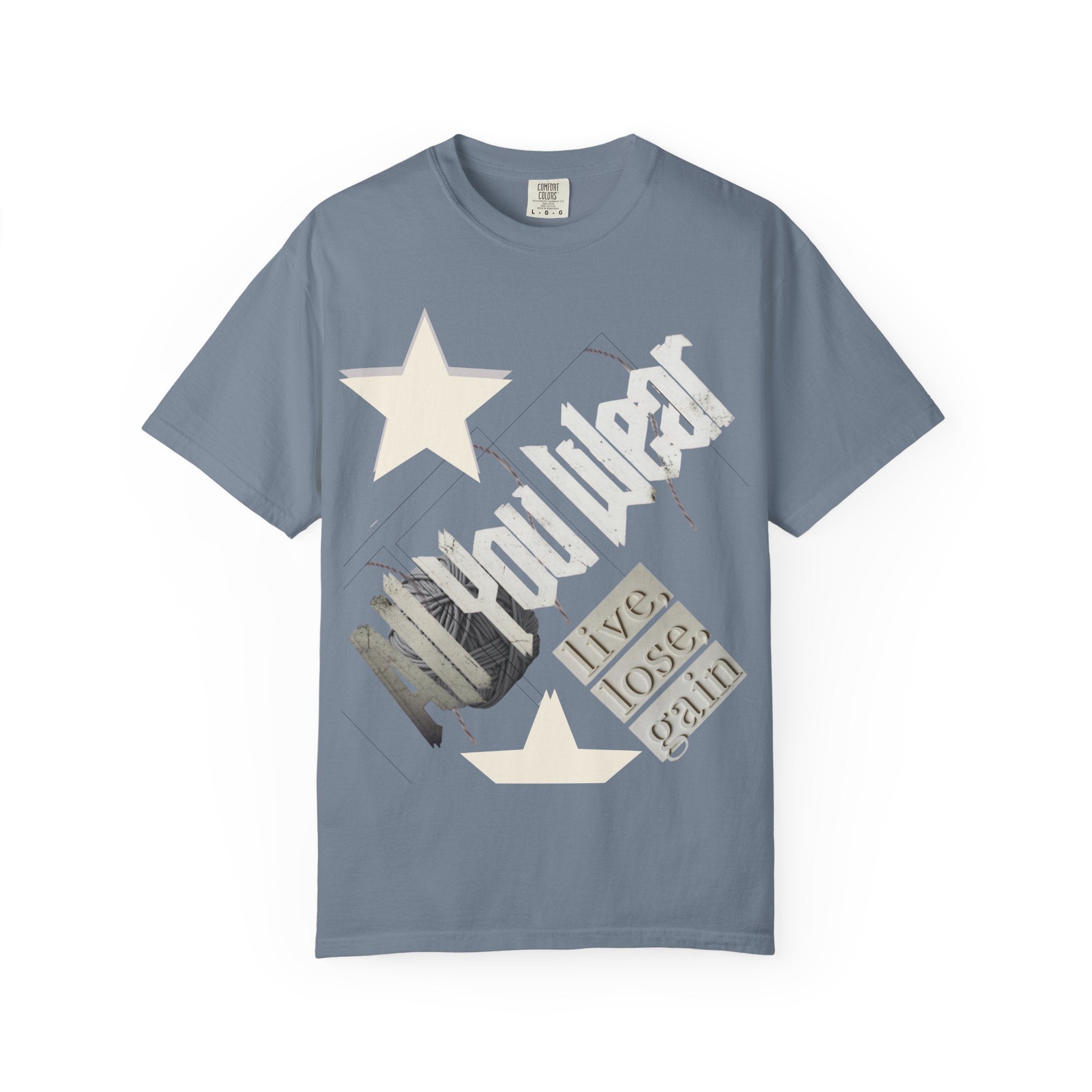 All You Wear! Vintage 'Live, Lose, Gain' Star T-Shirt — Yarn Ball Typography