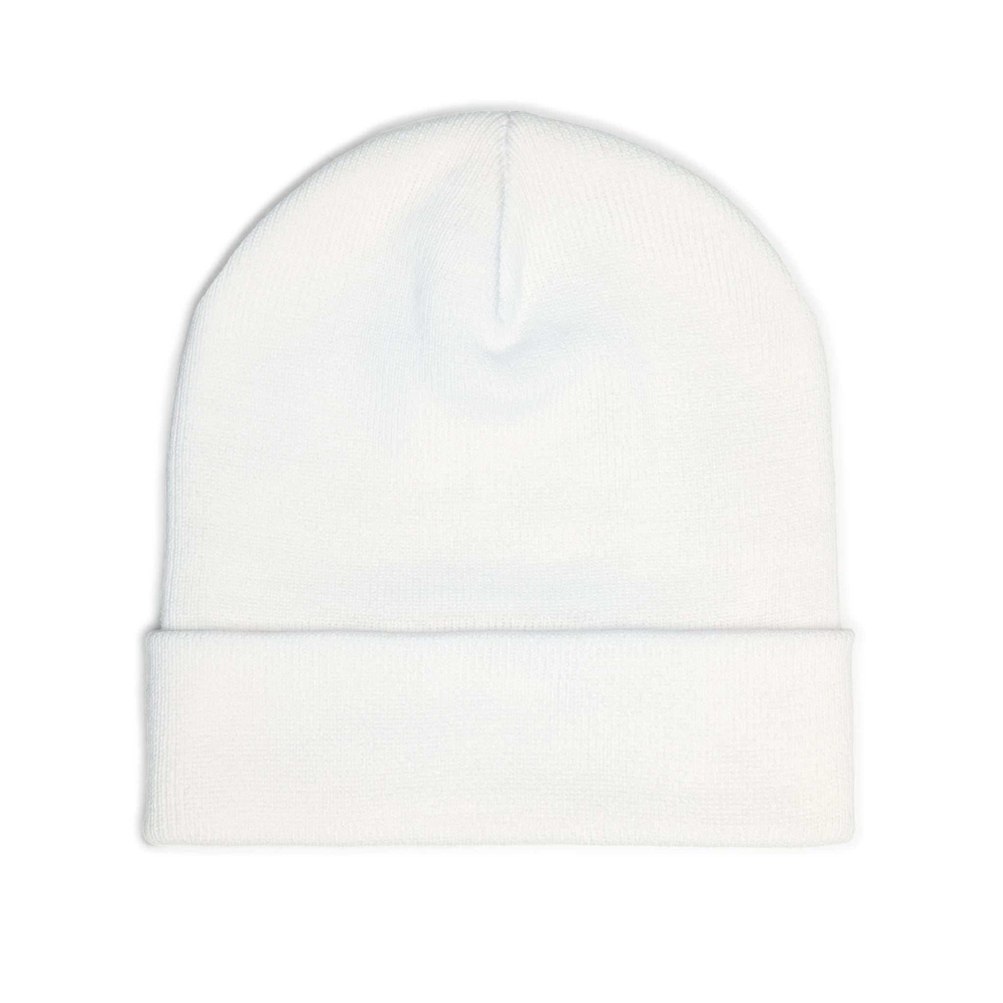 Embroidered Knit Beanie: Warm Cotton-Acrylic Blend Winter Cap