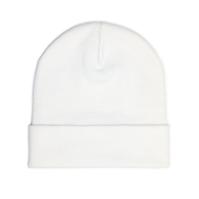 Embroidered Knit Beanie: Warm Cotton-Acrylic Blend Winter Cap