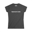 Diplomatic Guide Tee | Black Text Graphic Womens T-Shirt