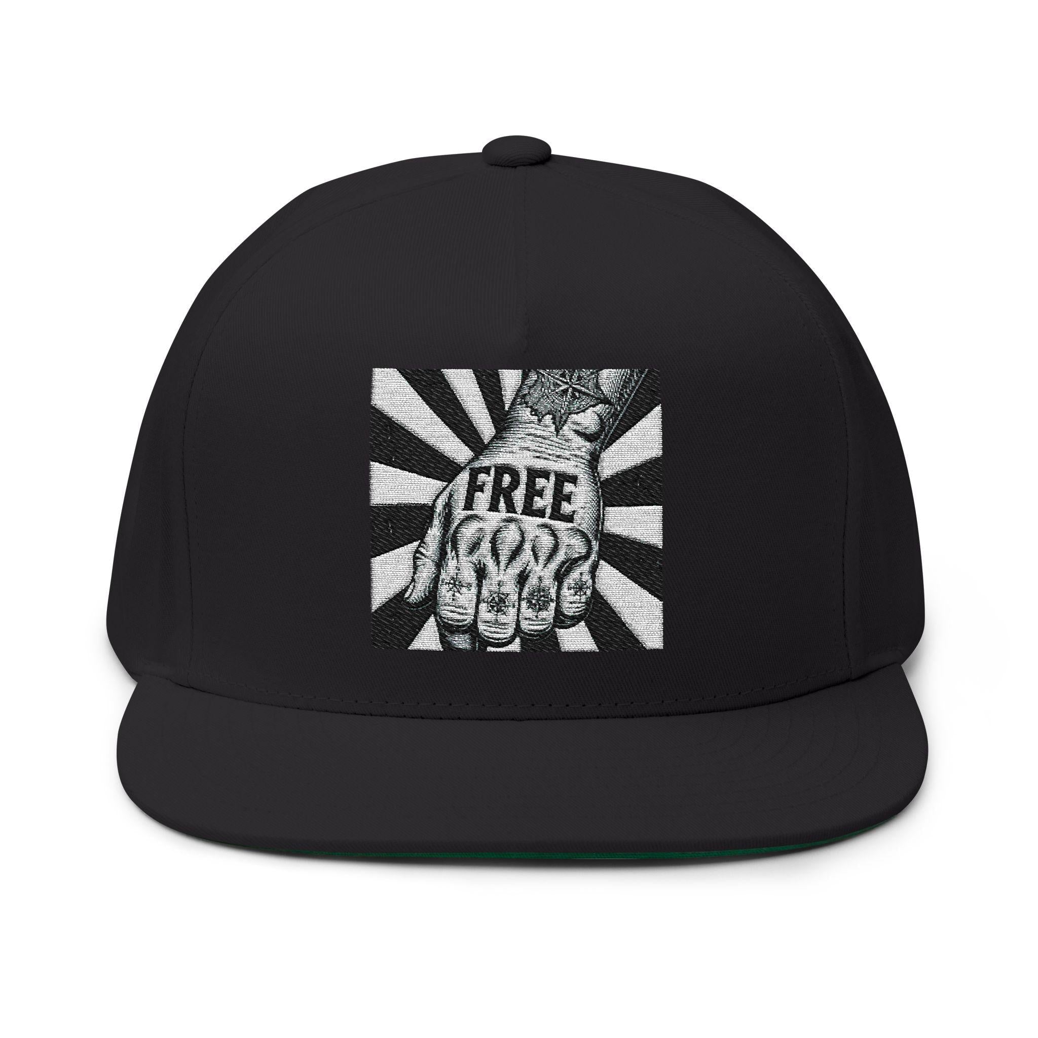 Free Spirit Embroidered Flat Bill Cap