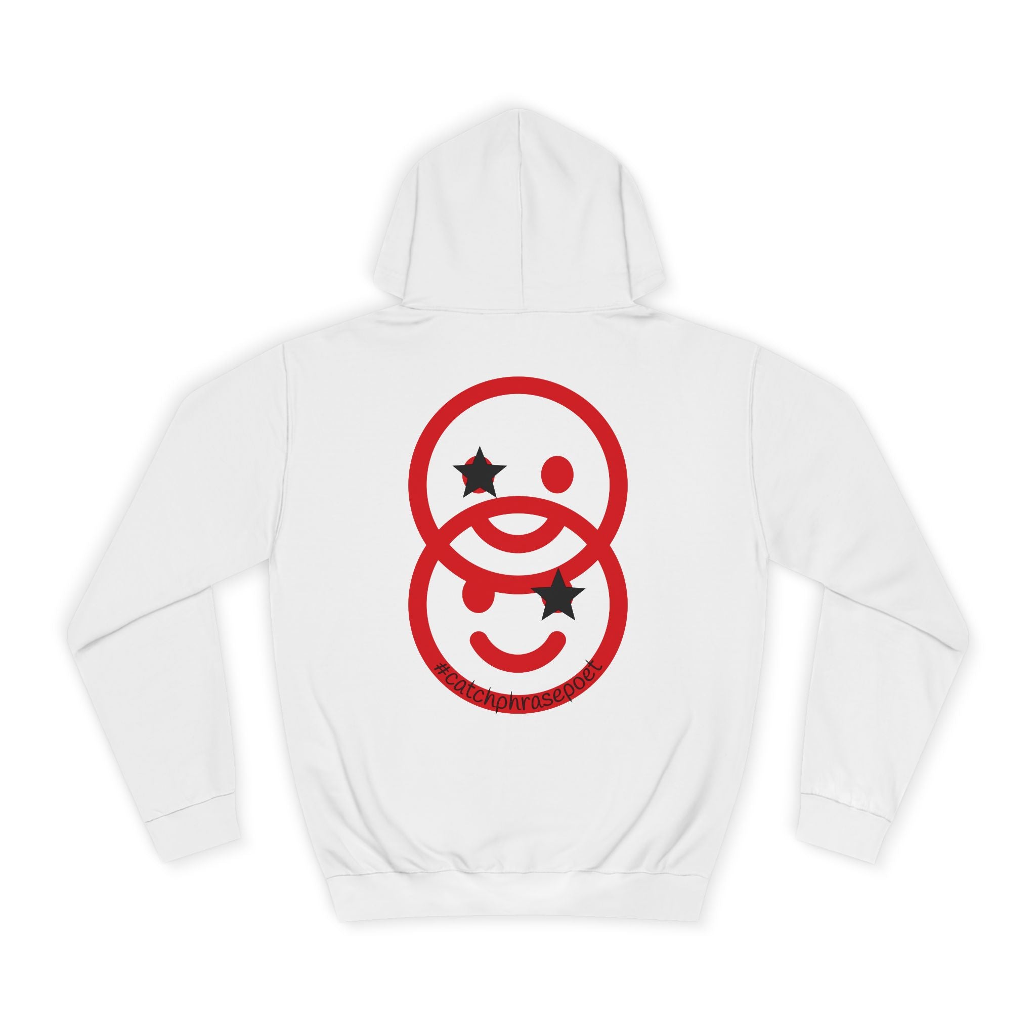 Duo Smile Star Hoodie — Red Double-Wink Graphic College Hoodie