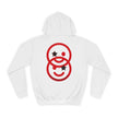 Duo Smile Star Hoodie — Red Double-Wink Graphic College Hoodie