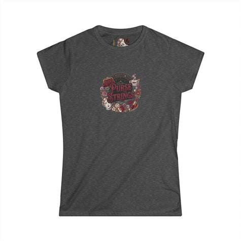 Purse Strings Graphic Tee — Vintage Floral Wallet & Coin Design