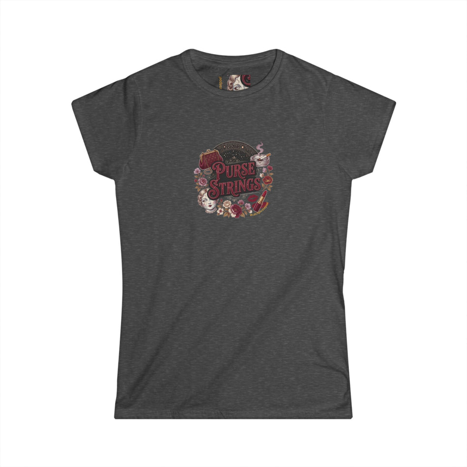 Purse Strings Graphic Tee — Vintage Floral Wallet & Coin Design
