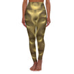 Gold Metallic Bubble Shaping High-Waist Yoga Leggings