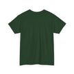 Plain dark green short sleeve t-shirt back view on white background
