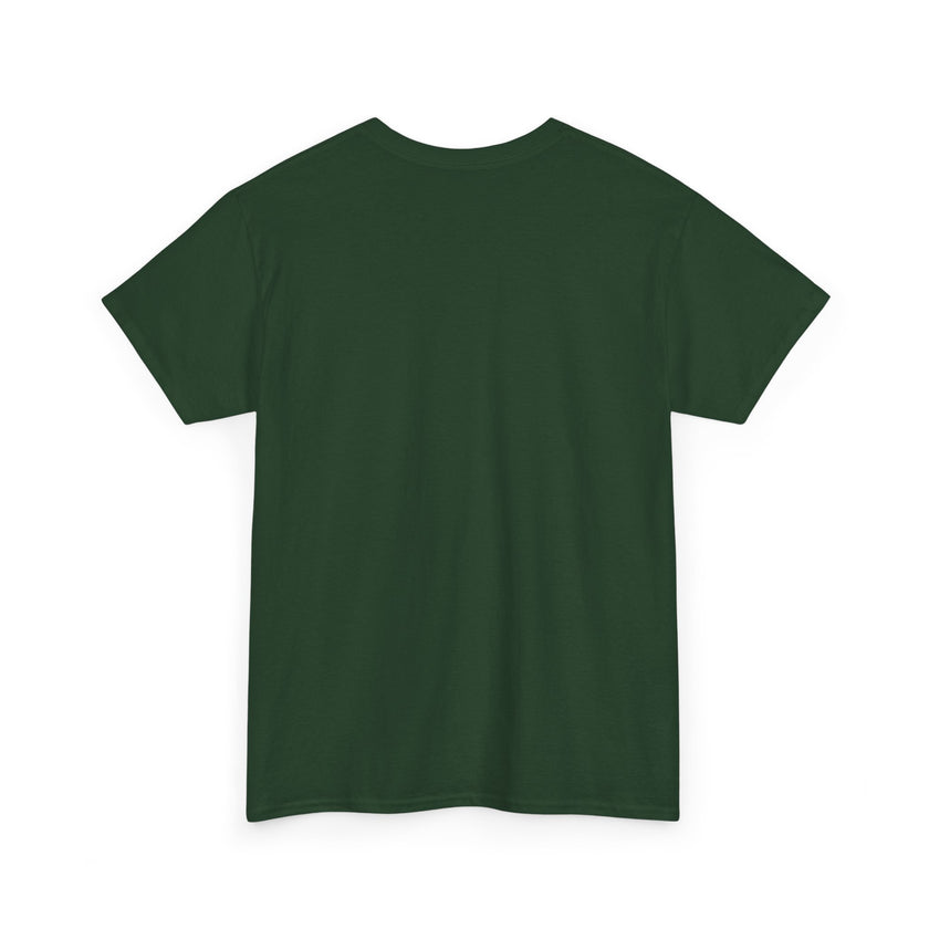 Plain dark green short sleeve t-shirt back view on white background