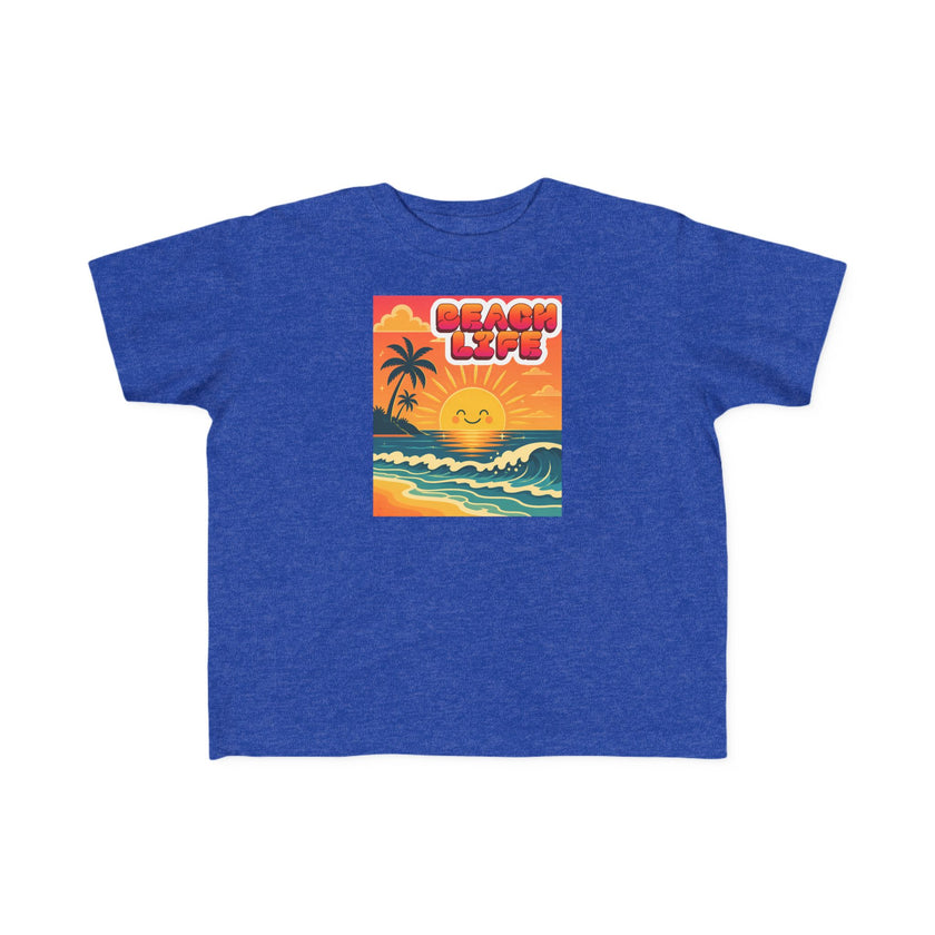 'Beach Life' retro sunset toddler tee — Catch Phrase Poet
