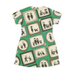 Family Icons All-Over Print T-Shirt Dress — Retro Frames Pattern
