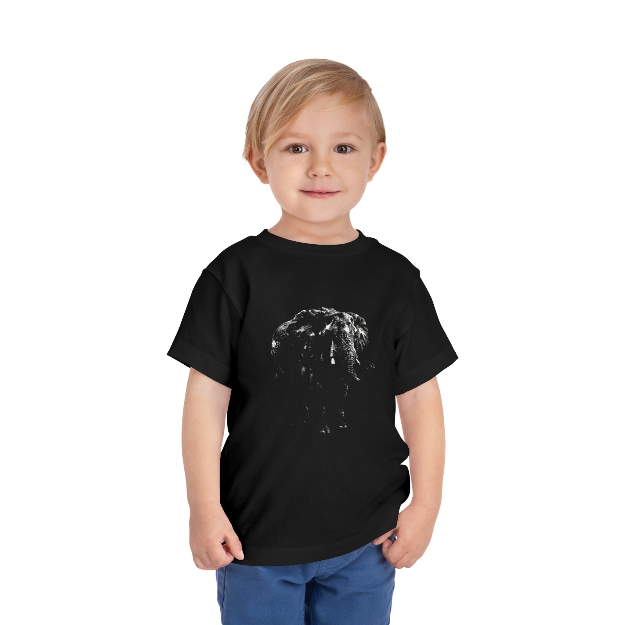 Toddlers' Elephant Tee — Black Silhouette Baby T‑Shirt