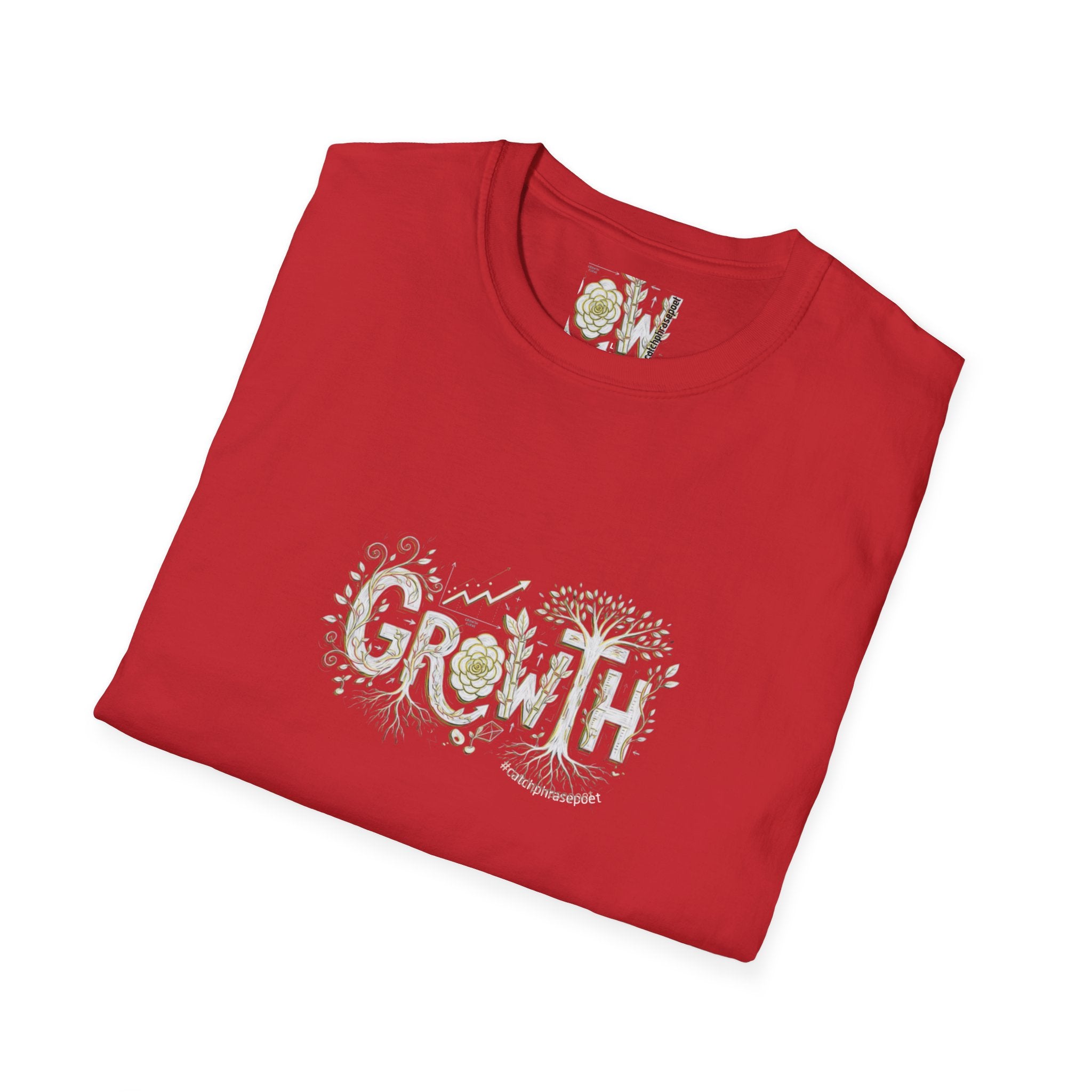 Growth Floral Typography T-Shirt | Botanical Plant Lettering