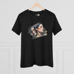 Women's Portrait Art Tee — Watercolor Dual-Face Graphic Cotton Shirt 