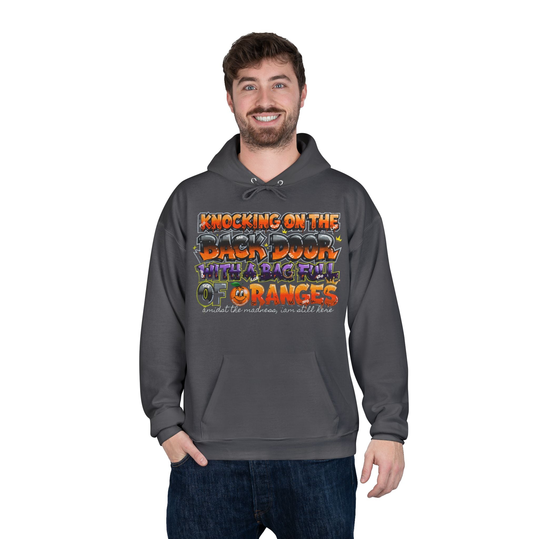 Knocking on the Back Door with a Bag of Oranges Hoodie — Sharing Healing- amidst the madness I'm still here