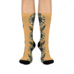 Vintage Sunflower Vine Cushioned Crew Socks | Floral Botanical Pattern