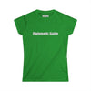 Diplomatic Guide Tee | Black Text Graphic Womens T-Shirt