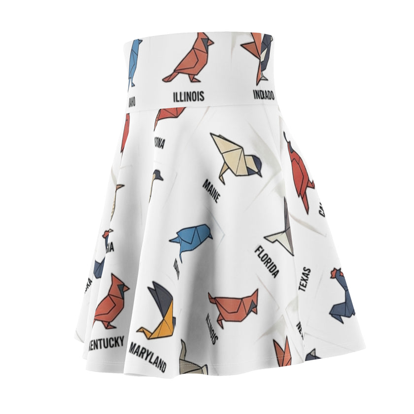 Birds of America Collage Skater Skirt