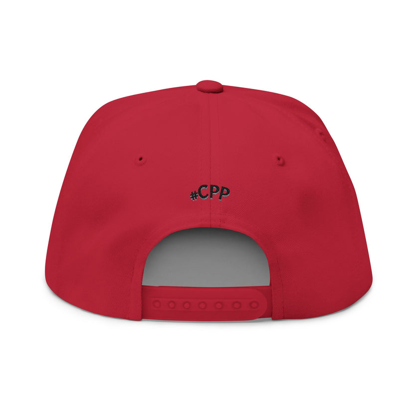 Embroidered 'Subscribe' Red TV Patch Flat Bill Cap