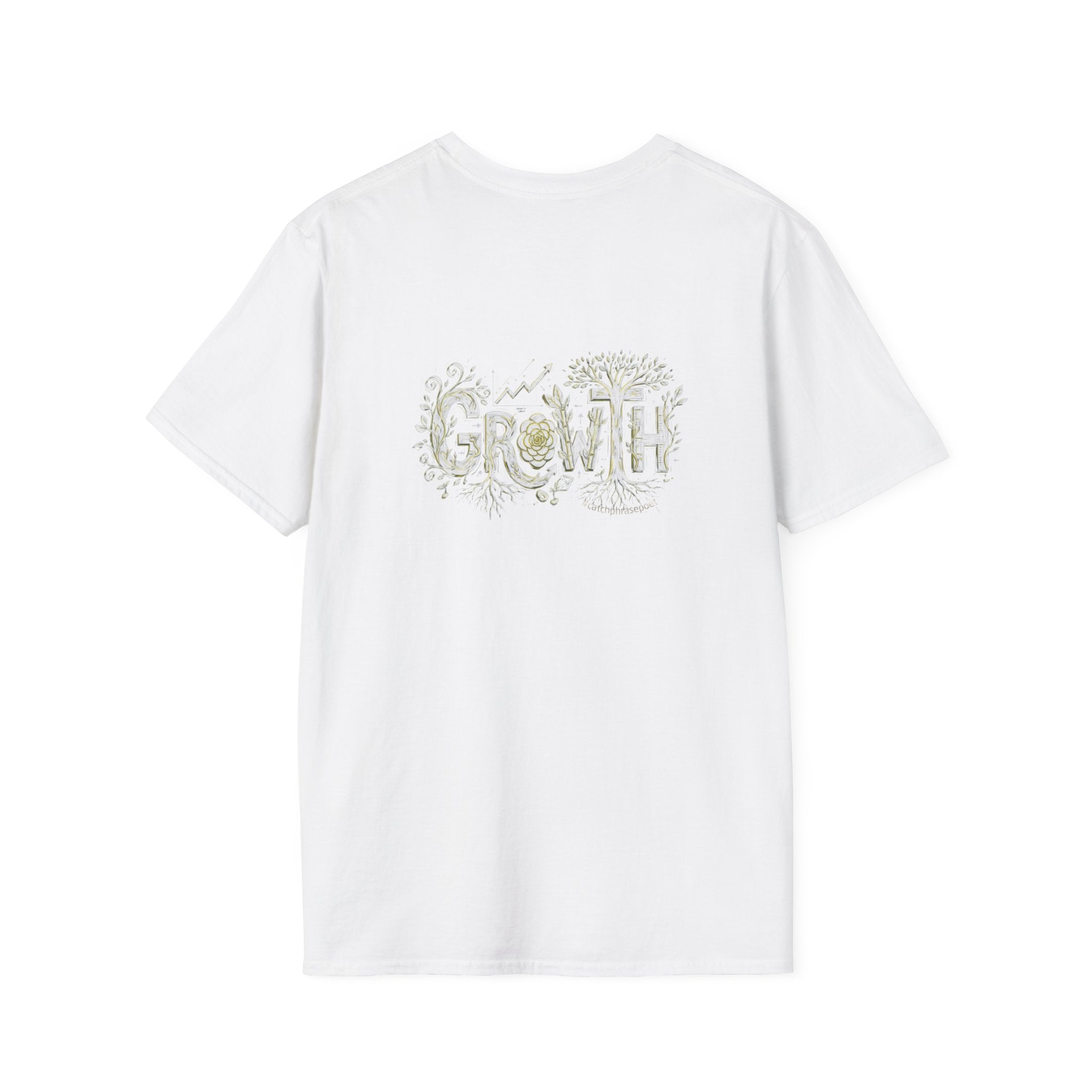 Growth Floral Typography T-Shirt | Botanical Plant Lettering