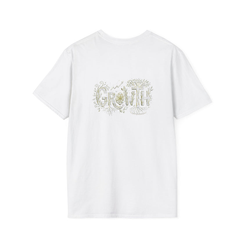 Growth Floral Typography T-Shirt | Botanical Plant Lettering