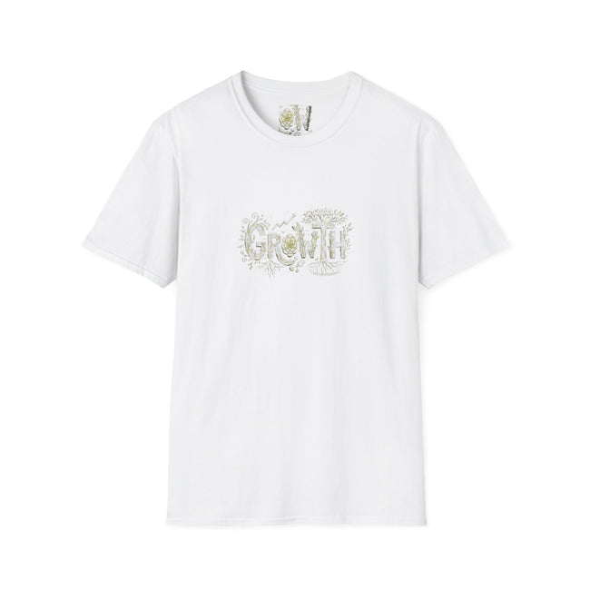 Growth Floral Typography T-Shirt | Botanical Plant Lettering