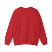 Plain red crewneck sweatshirt, back view, casual unisex clothing