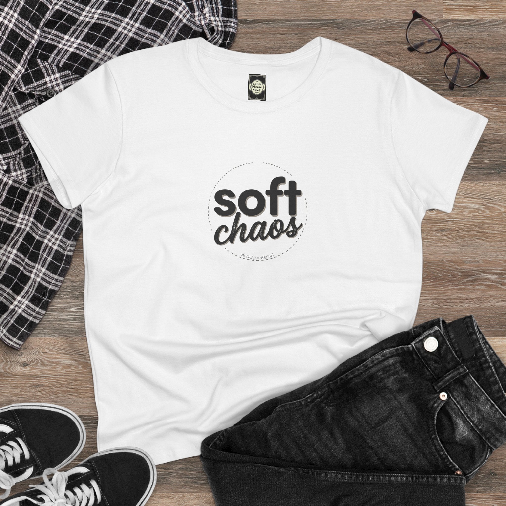 Soft Chaos Women’s Tee — Minimal Graphic Cotton Shirt