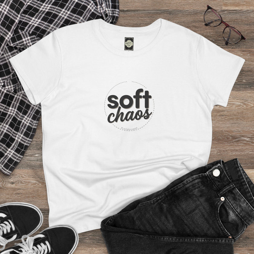 Soft Chaos Women’s Tee — Minimal Graphic Cotton Shirt