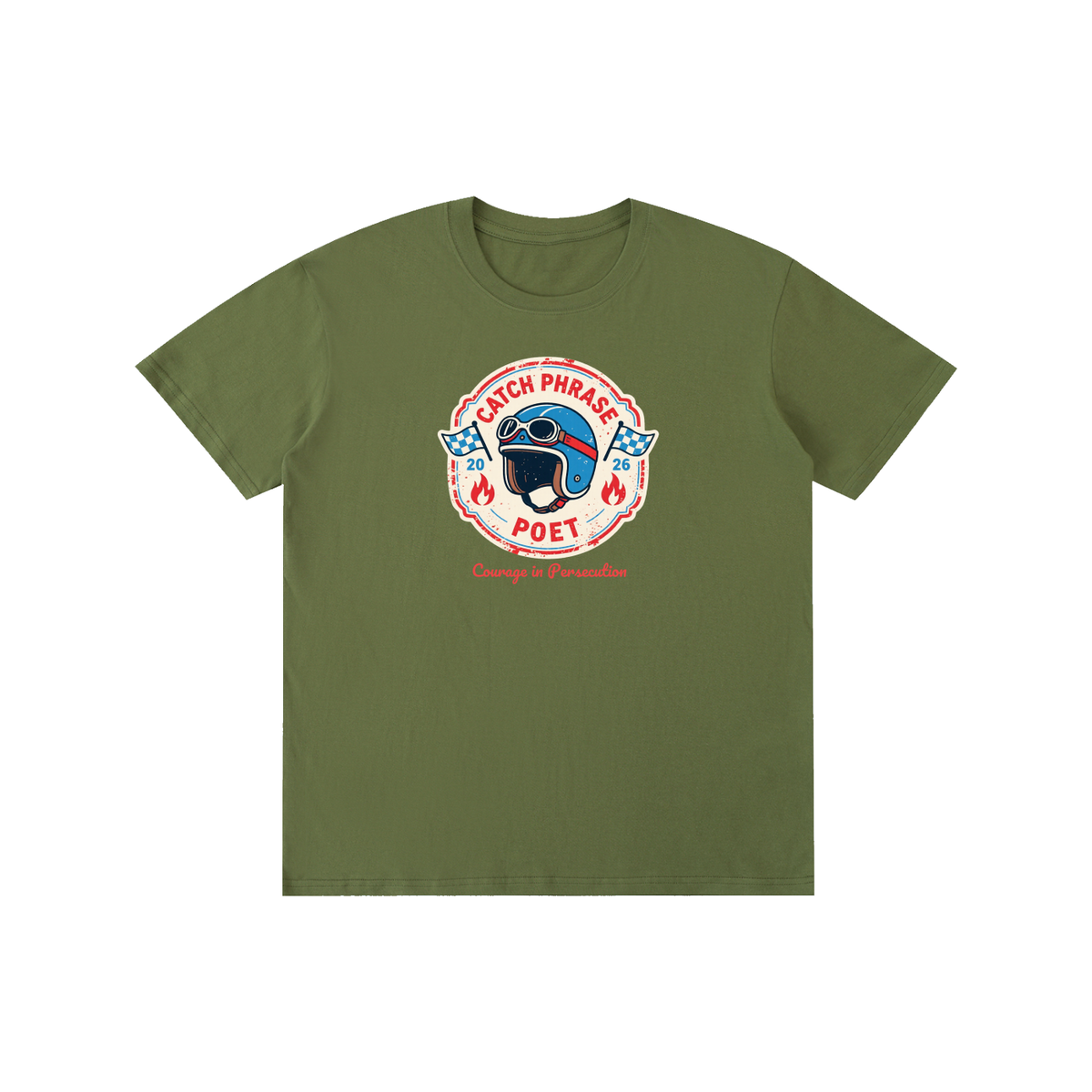 Courage in Persecution inspirational tee detail — Catch Phrase Poet
