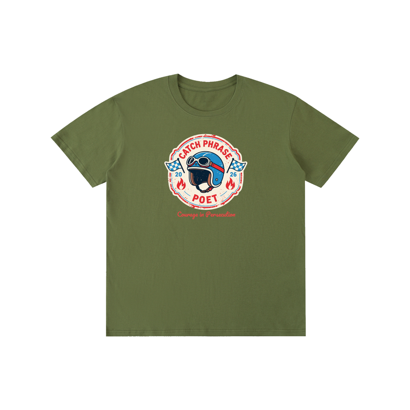 Courage in Persecution inspirational tee detail — Catch Phrase Poet