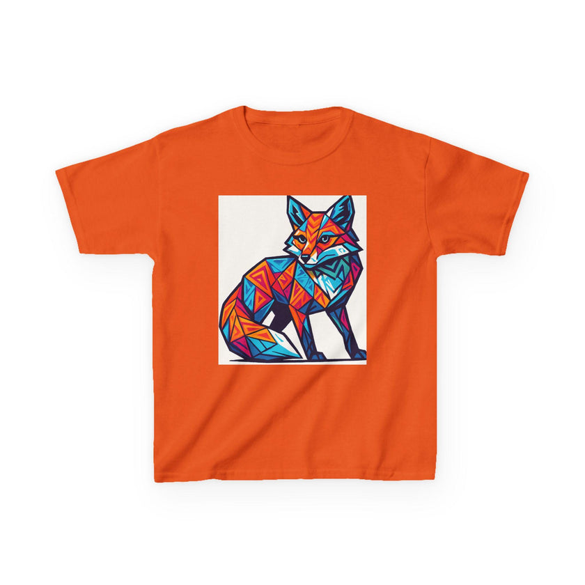 Geometric Fox Kids Tee: Colorful Graphic Art Shirt