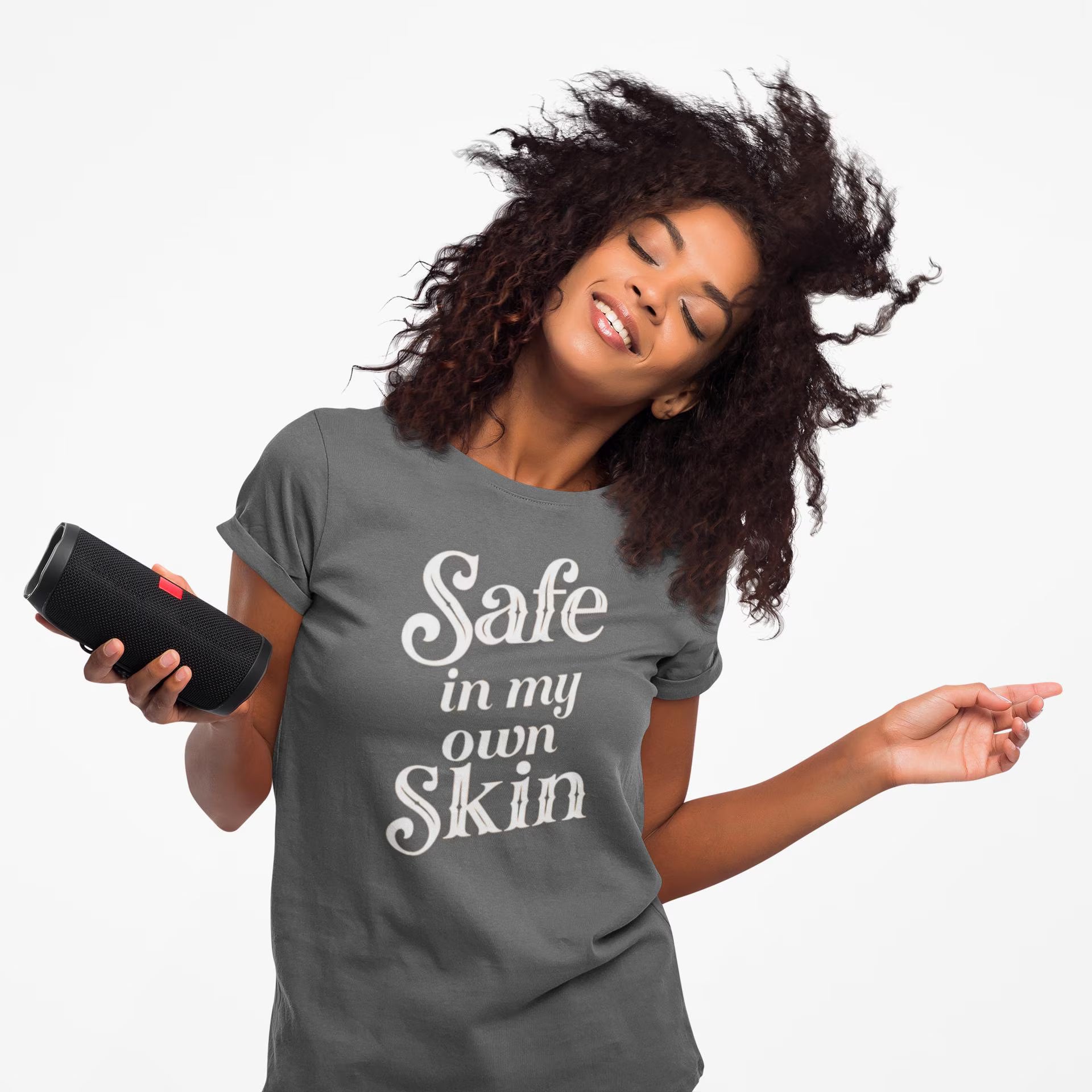 Safe in My Own Skin T-Shirt | Affirmation Typography, Body Positivity