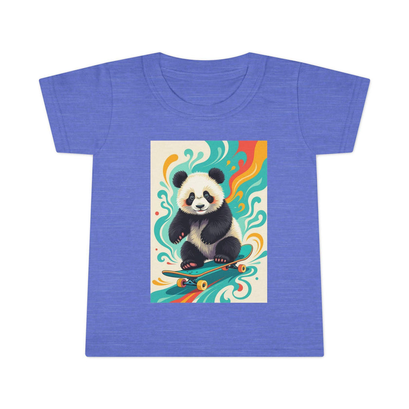 Skateboarding Panda Toddler T-Shirt, Cute Kids Shirt, Fun Gift for Toddlers, Birthday Present, Animal Tee, Playful Apparel