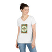 Reboot- Recharge Design V-Neck T-Shirt: Women's Soft Cotton Graphic Tee