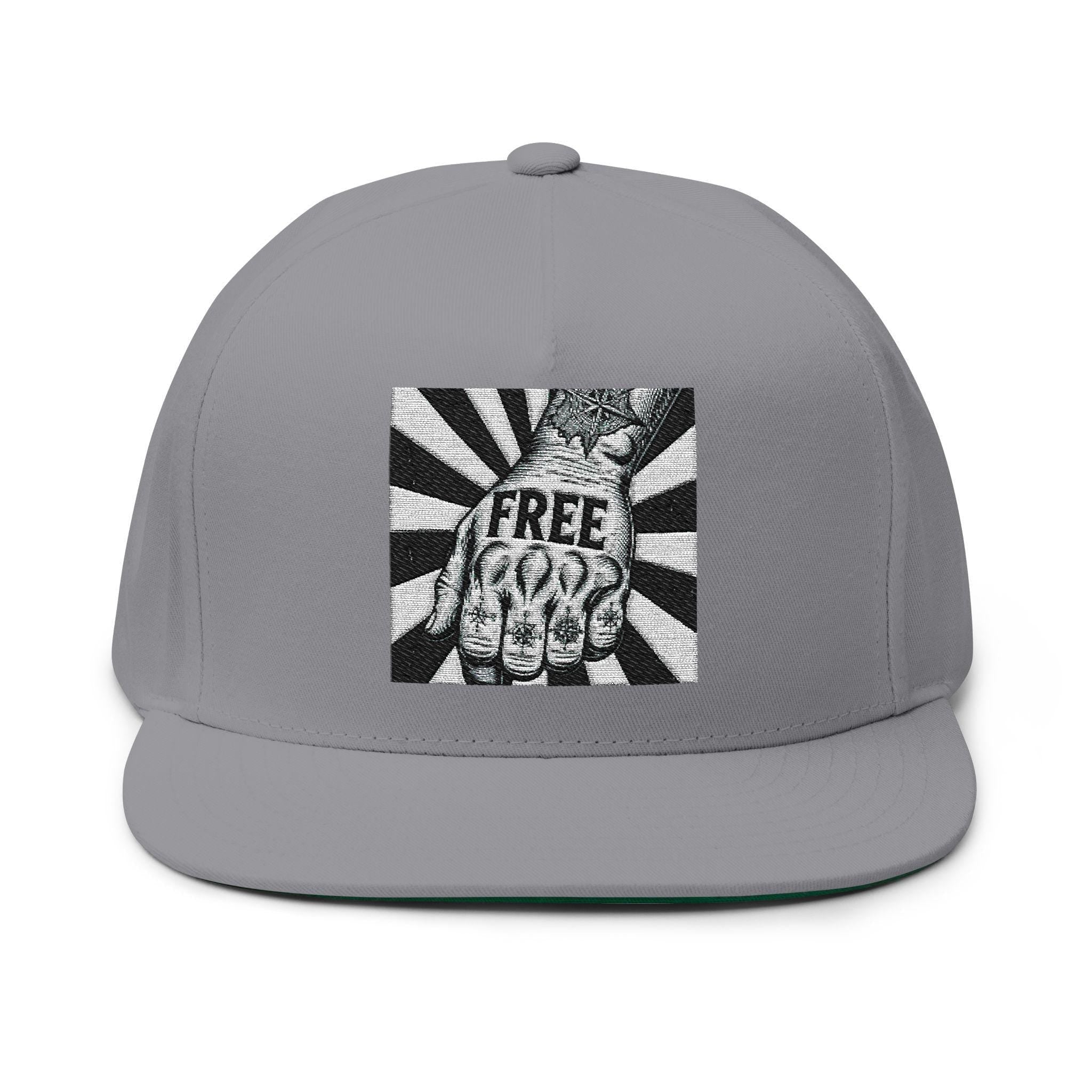 Free Spirit Embroidered Flat Bill Cap