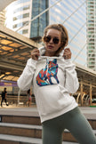 Colorful Fox Art Unisex Hoodie, Graphic Long Sleeve Tee