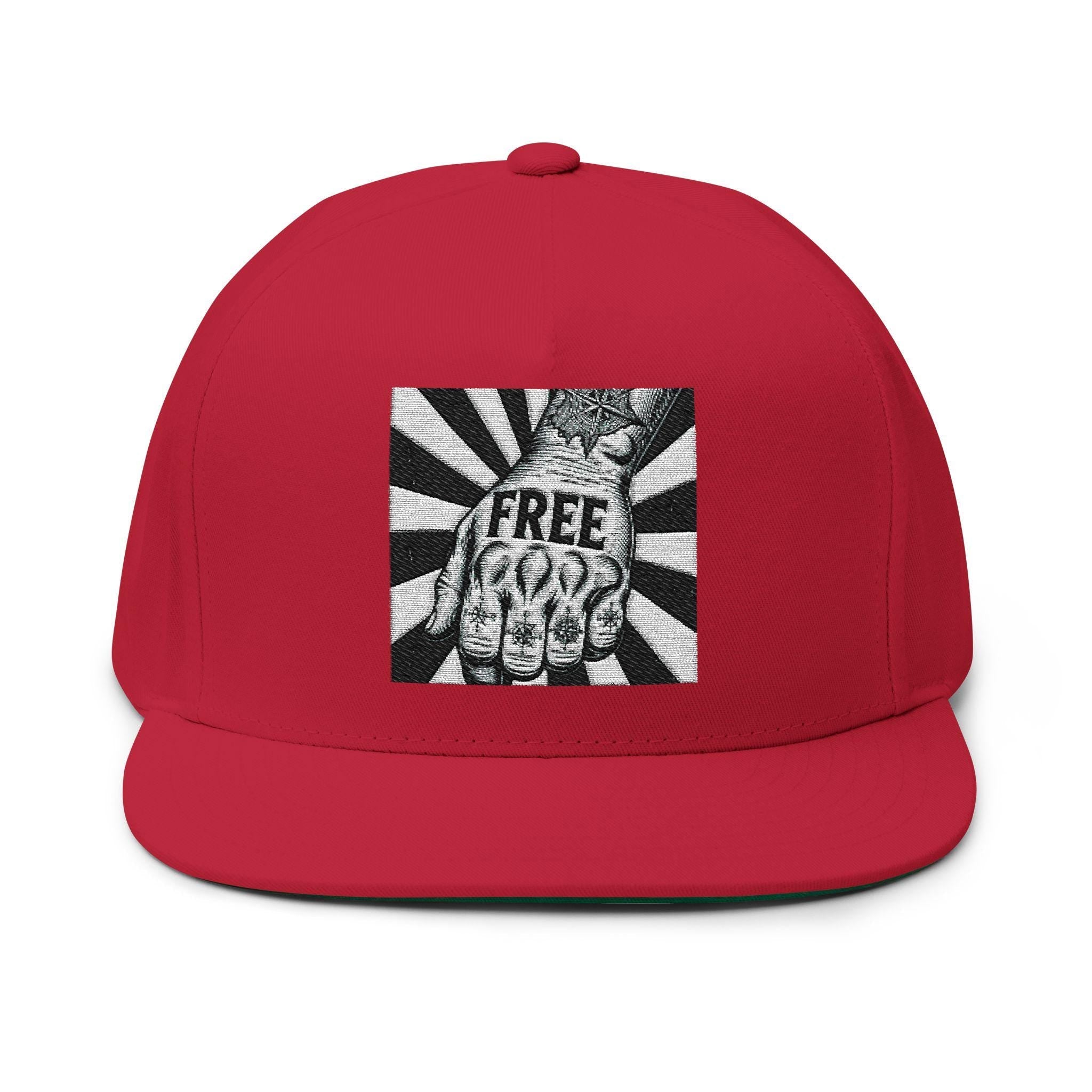 Free Spirit Embroidered Flat Bill Cap