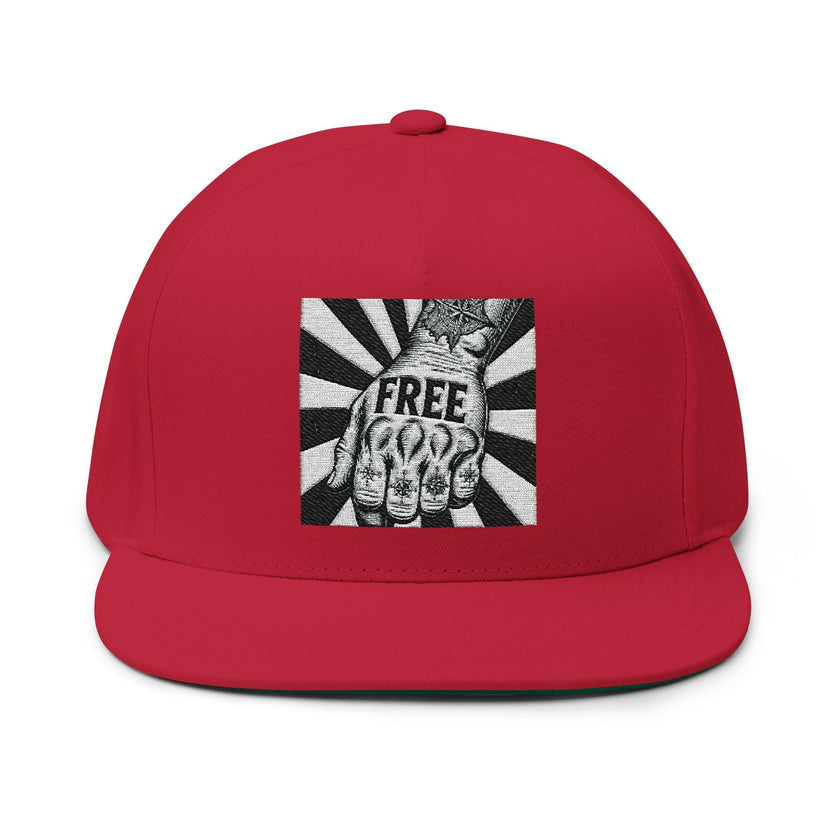 Free Spirit Embroidered Flat Bill Cap