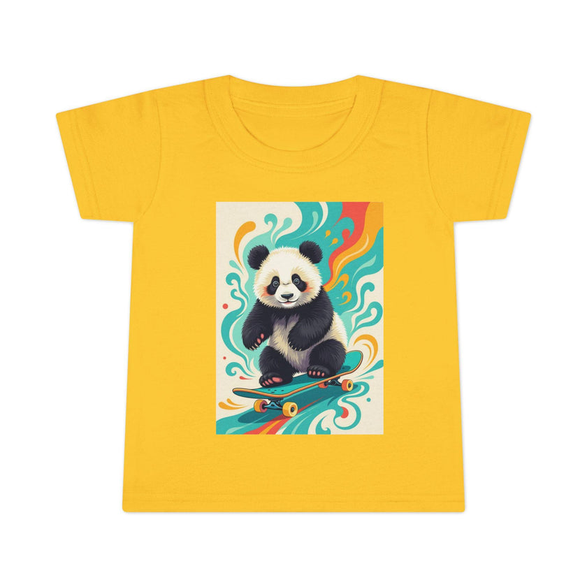 Skateboarding Panda Toddler T-Shirt, Cute Kids Shirt, Fun Gift for Toddlers, Birthday Present, Animal Tee, Playful Apparel