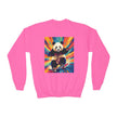 Skateboarding Panda Youth Sweatshirt: Colorful Kids Crewneck