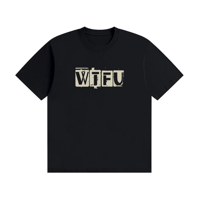 WTFU Let's Open Our Eyes drop-shoulder statement tee — Catch Phrase Poet