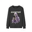 Ghosted heavyweight statement sweatshirt, front view — Catch Phrase Poet