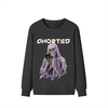 Ghosted heavyweight statement sweatshirt, front view — Catch Phrase Poet