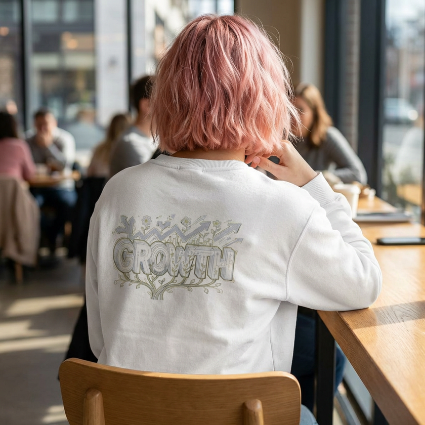 Growth floral typography Sweatshirt | Botanical lettering crewneck