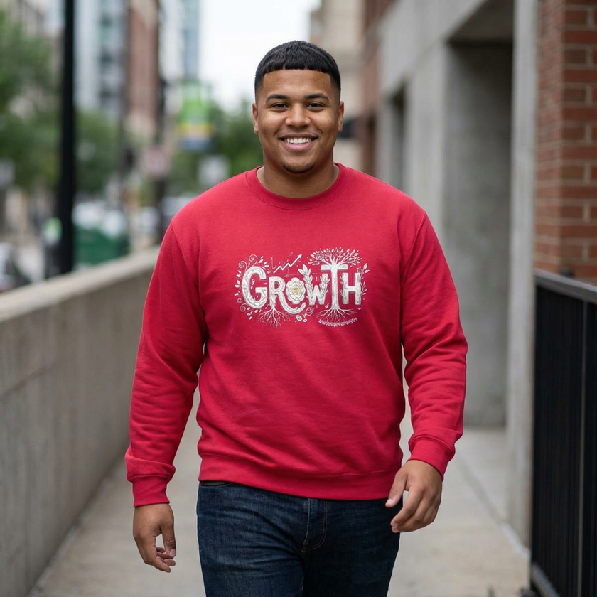 Growth floral typography Sweatshirt | Botanical lettering crewneck