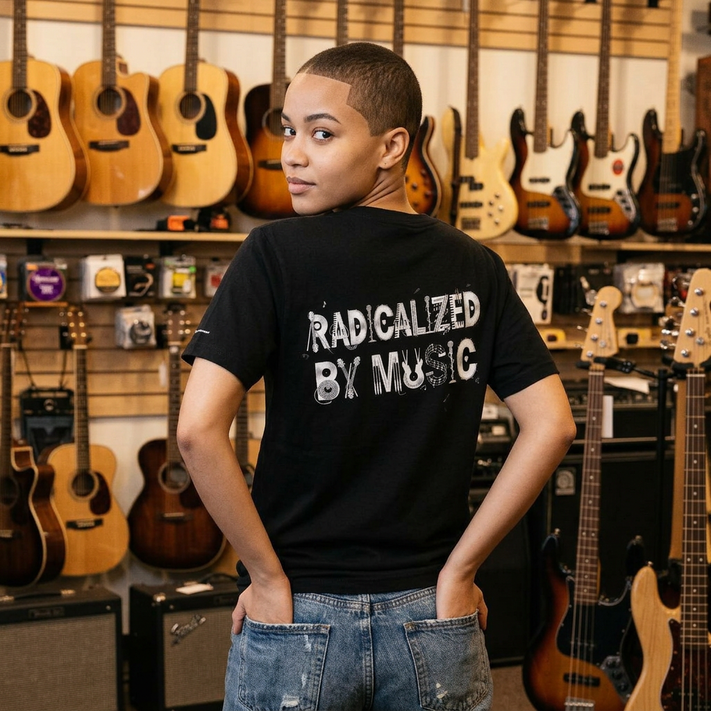 'Radicalized by Music' music-lover tee — Catch Phrase Poet