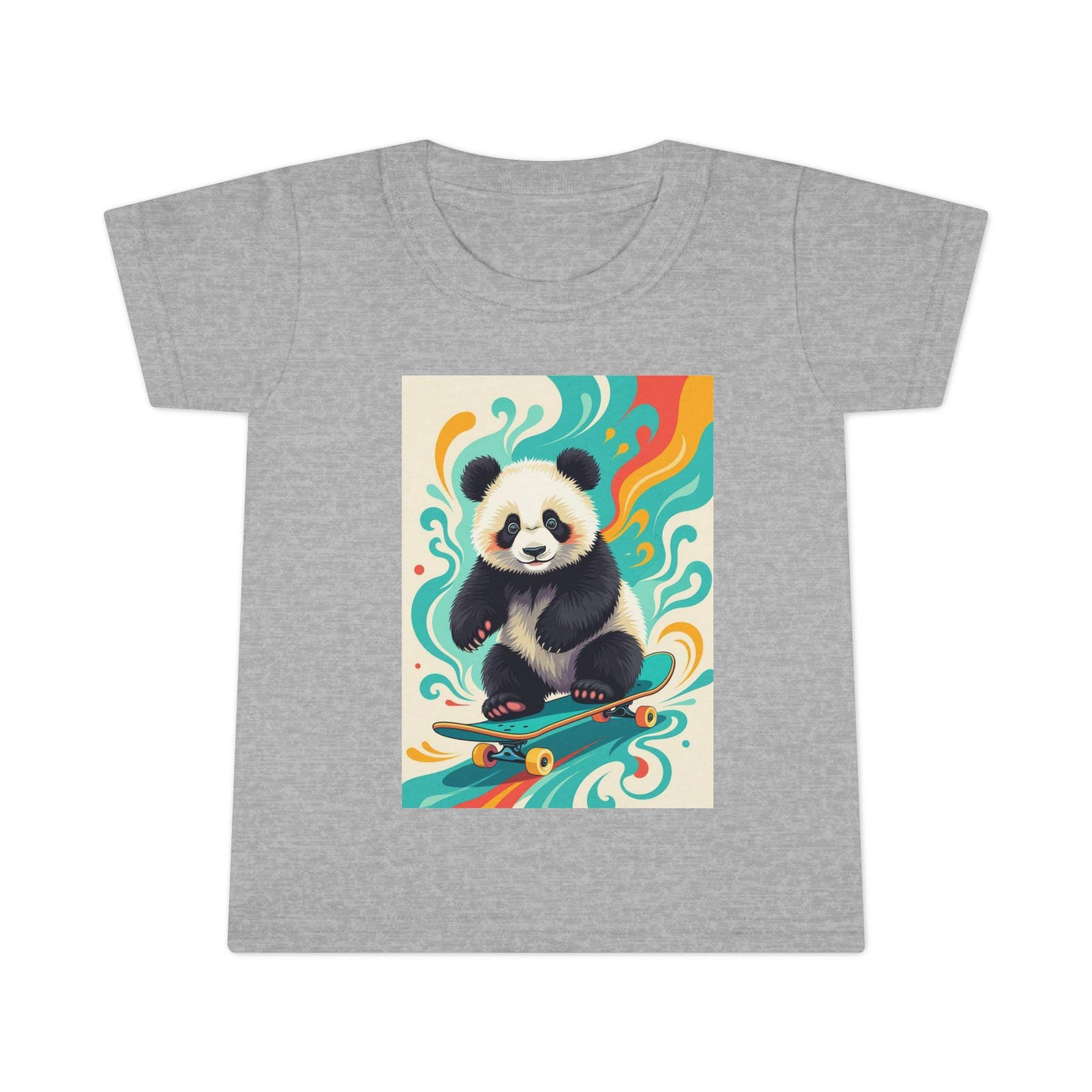 Skateboarding Panda Toddler T-Shirt, Cute Kids Shirt, Fun Gift for Toddlers, Birthday Present, Animal Tee, Playful Apparel