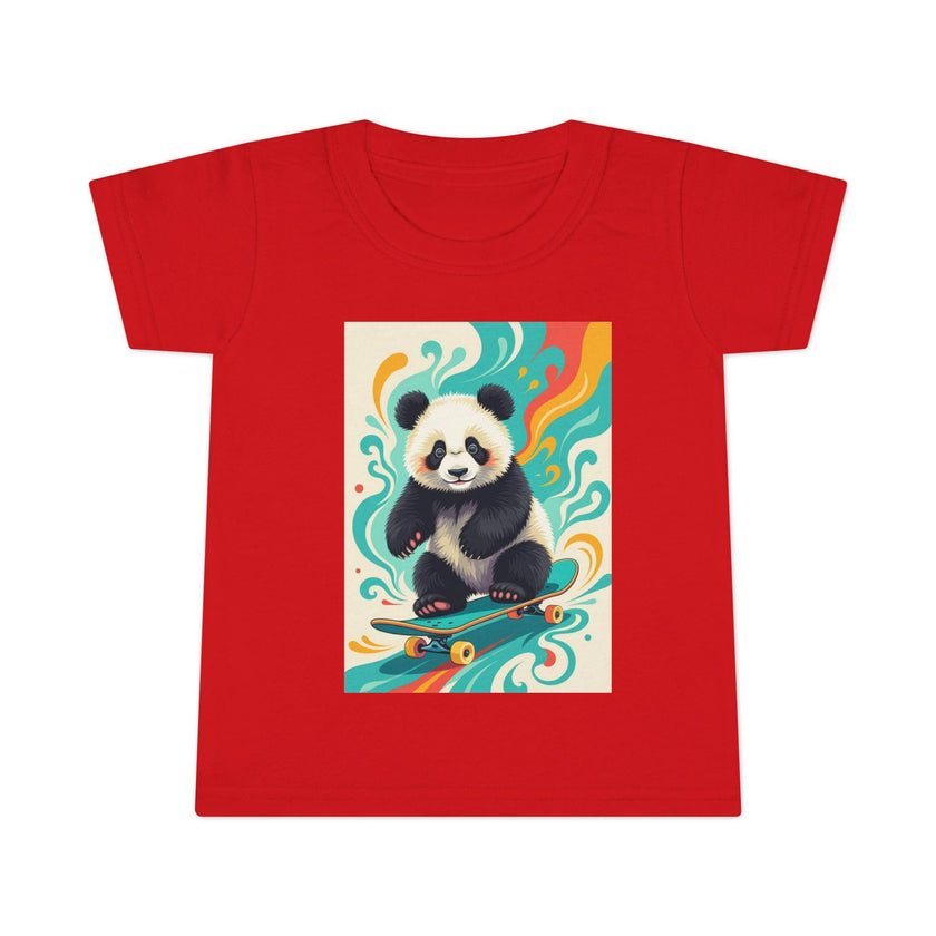 Skateboarding Panda Toddler T-Shirt, Cute Kids Shirt, Fun Gift for Toddlers, Birthday Present, Animal Tee, Playful Apparel