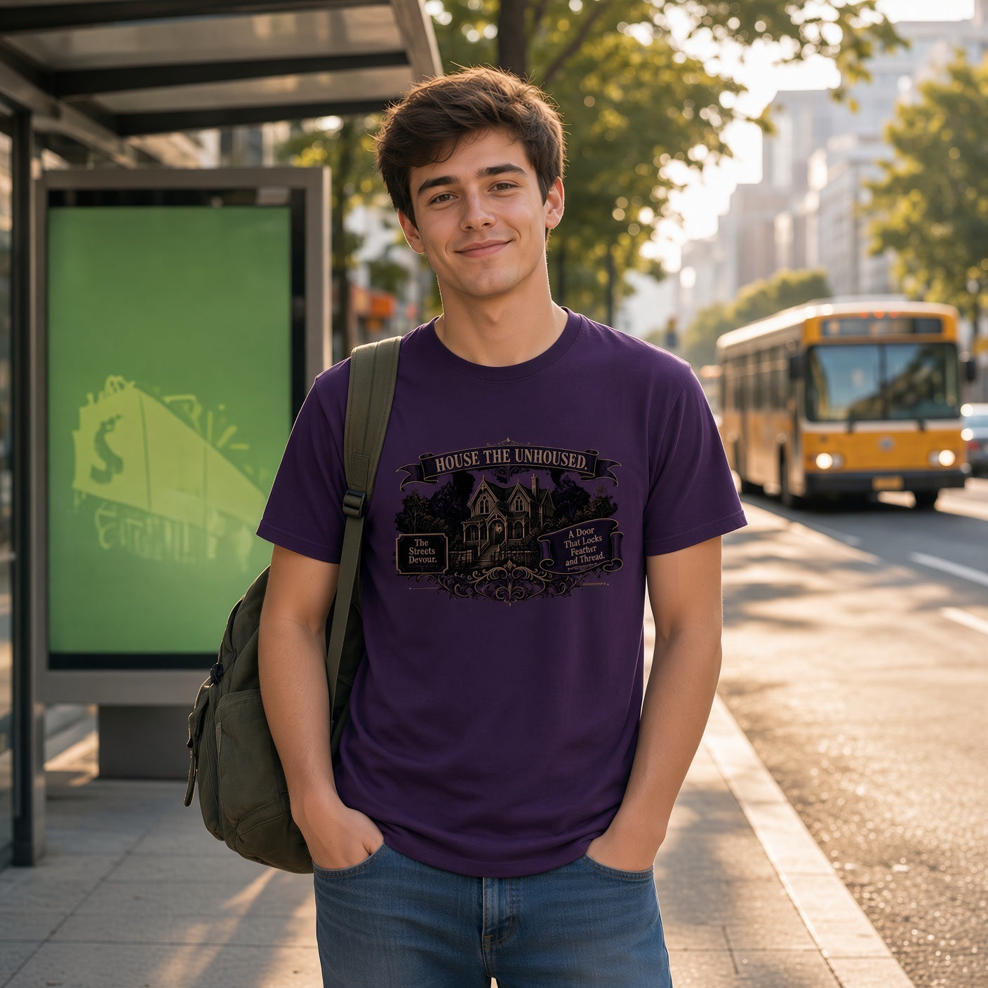 House the Unhoused Statement Tee — Homeless Advocacy Graphic Shirt